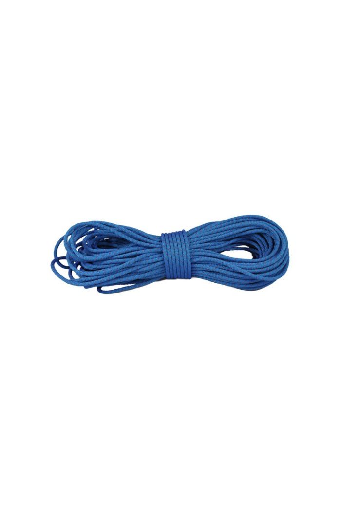 blue polypropylene and nylon high-strength and abrasion-resistant Gorilla Rope for zip line redirection lines.
